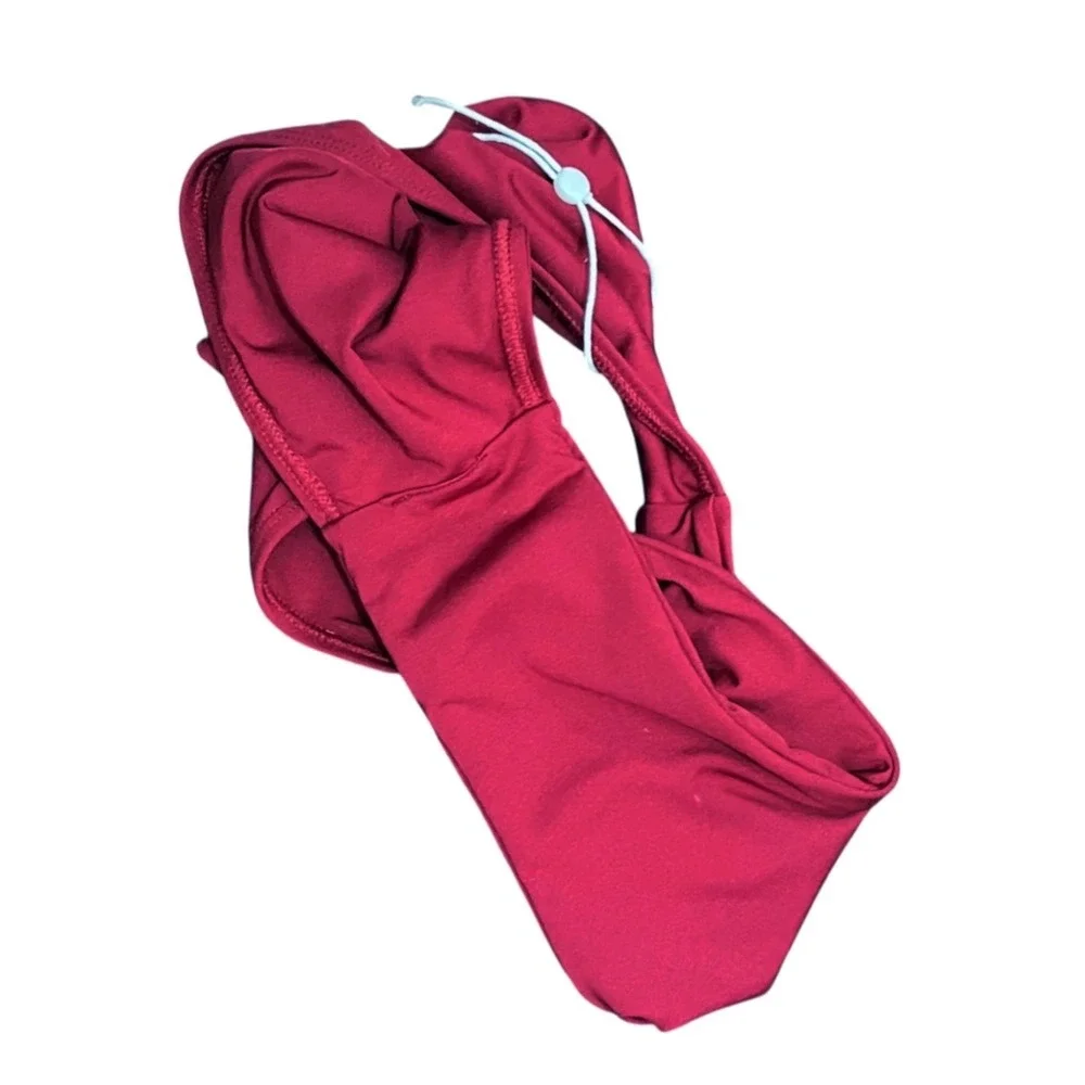 Monday Swimwear Seychelles Bottom Women's Small Burgundy Bikini Coastal Core New